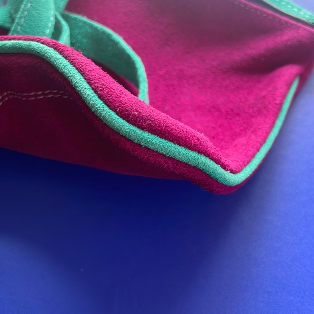 Handmade Suede Bag with Flower Detail - Picture 8 of 8